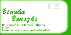 bianka banszki business card